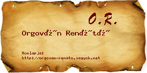 Orgován Renátó névjegykártya