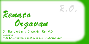 renato orgovan business card