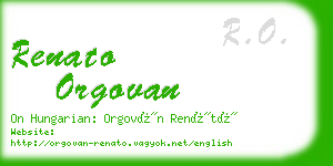 renato orgovan business card